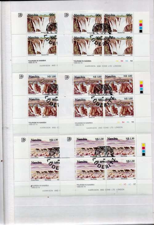 PRINZ ALBUM 2ND HAND WITH CTO NAMIBIA CONTROL BLKS, M-SHEETS ETC. AS PER (X32) SCANS. NB PLEASE READ