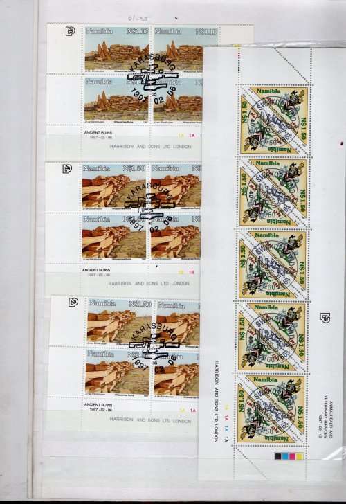 PRINZ ALBUM 2ND HAND WITH CTO NAMIBIA CONTROL BLKS, M-SHEETS ETC. AS PER (X32) SCANS. NB PLEASE READ