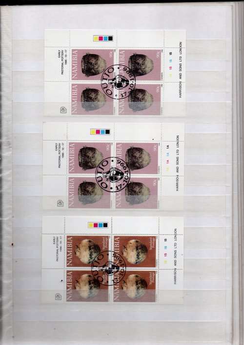 PRINZ ALBUM 2ND HAND WITH CTO NAMIBIA CONTROL BLKS, M-SHEETS ETC. AS PER (X32) SCANS. NB PLEASE READ