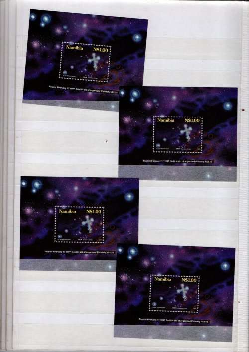 PRINZ ALBUM 2ND HAND WITH CTO NAMIBIA CONTROL BLKS, M-SHEETS ETC. AS PER (X32) SCANS. NB PLEASE READ