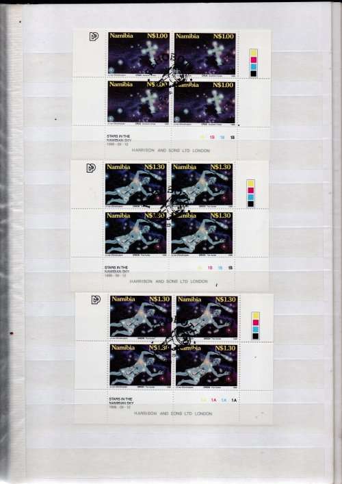 PRINZ ALBUM 2ND HAND WITH CTO NAMIBIA CONTROL BLKS, M-SHEETS ETC. AS PER (X32) SCANS. NB PLEASE READ