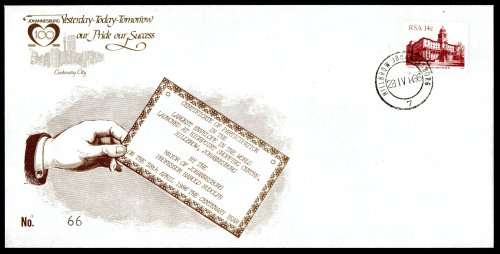 RSA 1986 JHB CENTENARY PARTICIPATION LTD EDITION COVER IN FOLDER. AS PER SCANS.
