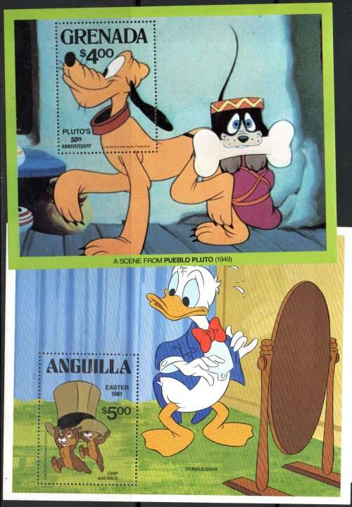 WORLD SELECTION OF (X6) DISNEY THEMED MINI SHEETS UMM. AS PER (X2) SCANS.