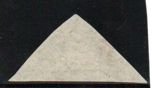 COGH 1863-64 4d BLUE TRIANGLE USED. JUST TOUCHING MARGIN AT TOP LEFT. CC15a. CV R2000. AS PER SCANS.