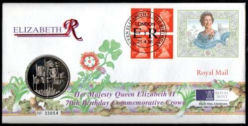 GB 1996 HER MAJESTY QEII 70TH BIRTHDAY COMMEM NUMISMATIC/COIN COVER. AS PER SCANS. LOVELY COVER.