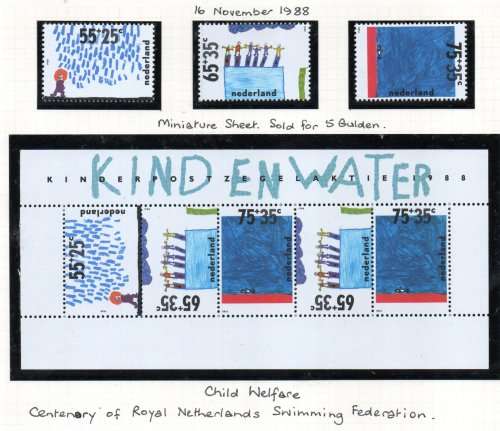 NETHERLANDS 1988 SELECTION OF UMM SINGLES, BOOKLET, SHEETLET ETC. AS PER (X8) SCANS. GOOD CV ETC.