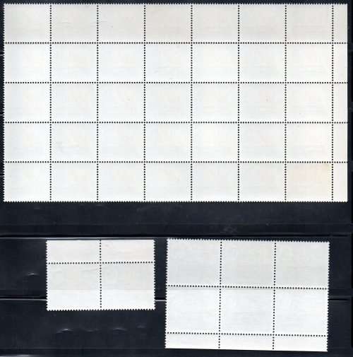 RHODESIA 1966 INDEPENDENCE OVPT SELECTION OF UMM BLKS, PART SHEETS ETC. AS PER SCANS. GOOD VALUE.