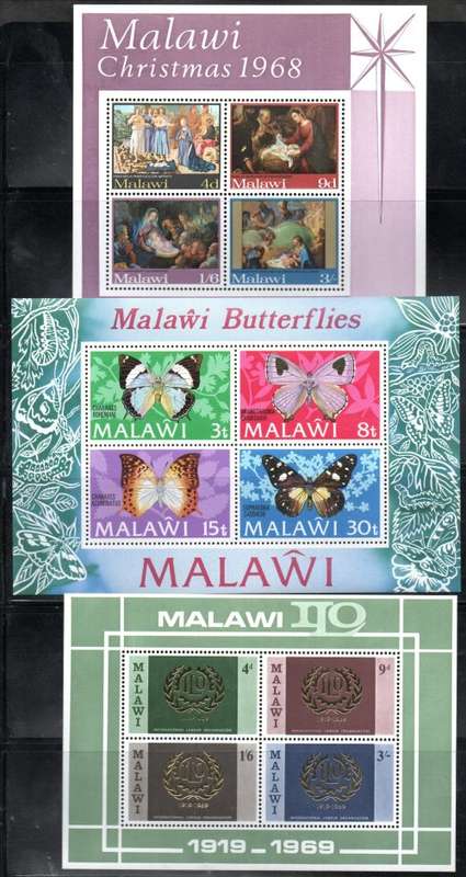 MALAWI SELECTION OF UMM (ODD CTO) MINI SHEETS. AS PER SCANS. NICE LOT.