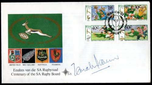 RSA 1989 CENT OF SA RUGBY BOARD (X9) FDCs. (X1) SIGNED. AS PER SCANS. READ!