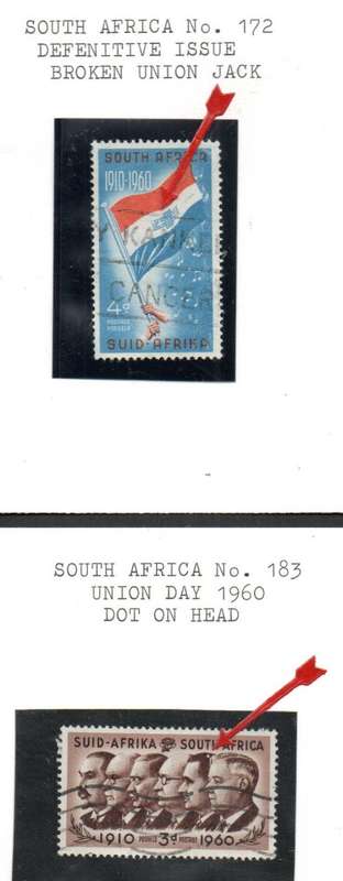 RSA SELECTION OF USED SINGLES WITH VARIETIES. AS DESCRIBED ON CARDS.