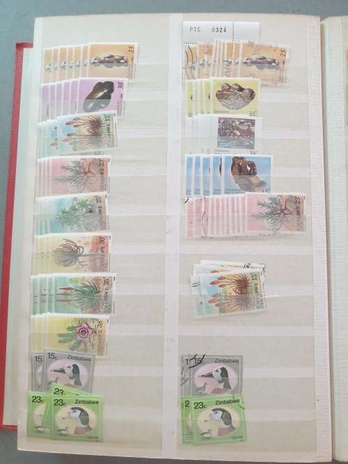 OLD DEALER`S ALBUM WITH ZIMBABWE MANY DUPLICATES ETC. BIG CV. AS PER PHOTOS. NB: PLS READ BELOW!!