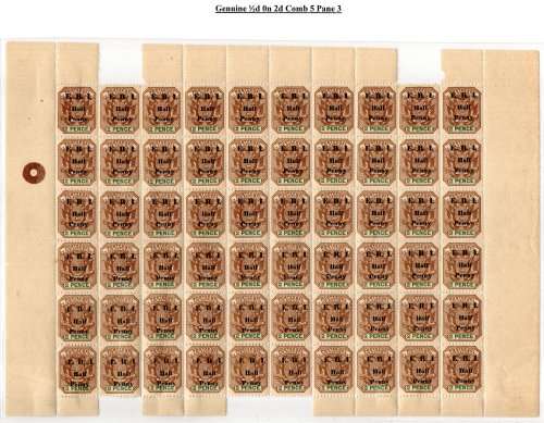 TRANSVAAL/ZAR ERI OVERPRINT 1/2d SURCHARGE ON 2d PART SHEET OF (X60) MINT. CONDITION PER SCANS.