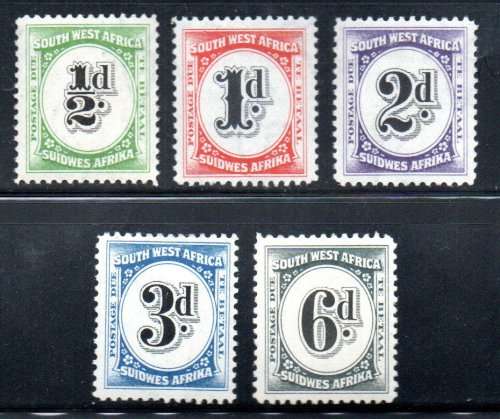 SWA 1931 POSTAGE DUE LMM SET OF (X5) SINGLES. CC46-50. AS PER SCANS. CV R425. LOVELY SET.