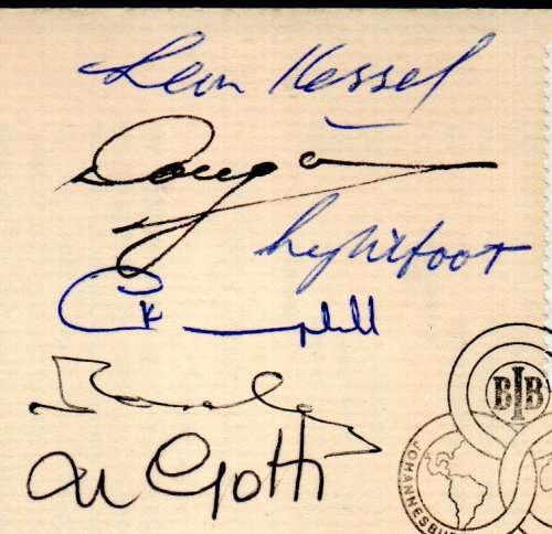 RSA 1976 WINNERS OF BOWLS CHAMPS TEAM SIGNED FDC + CONTROL BLK SCARCE SIGNED BY `BOWLERS`.