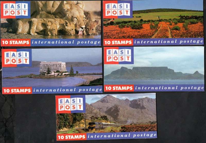 RSA 1993 TOURISM BOOKLETS 7a-e FULL SET OF (X5) MINT AND COMPLETE. CV R600.