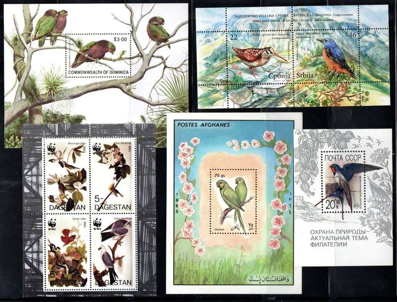 WORLD SELECTION OF (X9) UMM BIRD THEMATIC MINI SHEETS/SHEETLETS ETC. AS PER SCANS. LOVELY LOT.
