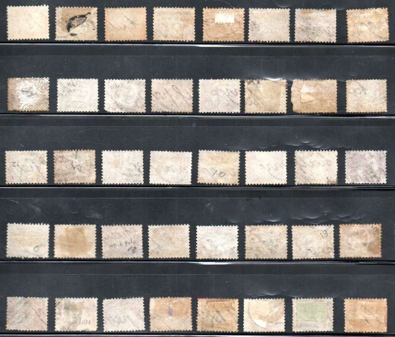 GB 1870-9 QV CLEARANCE OF (X40) 1/2d USED SINGLES. CONDITION AS PER SCANS. PLATES NOS UNCHECKED.