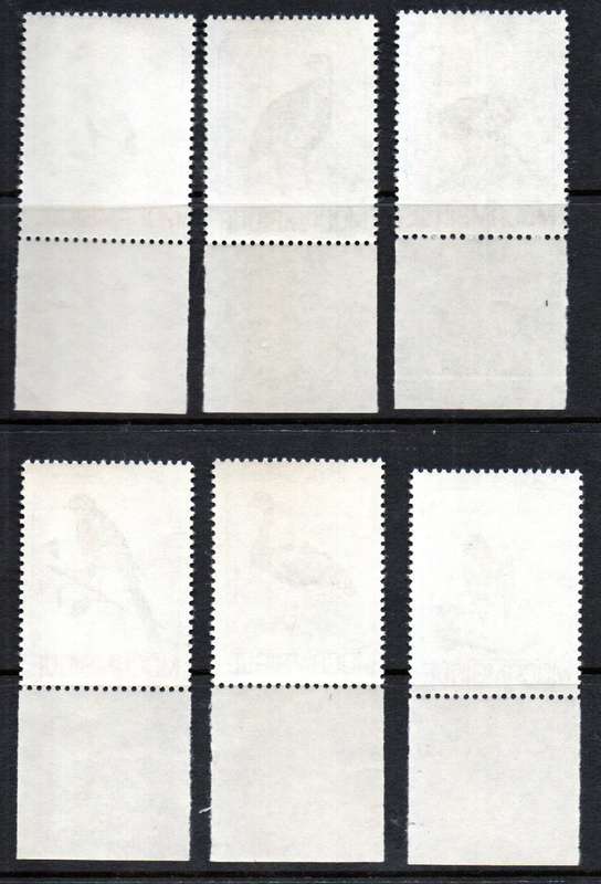 MOZAMBIQUE 1980 BIRDS UMM SET OF (X6) MARGINAL SINGLES. SG832/7. AS PER SCANS. NICE THEMATIC SET.