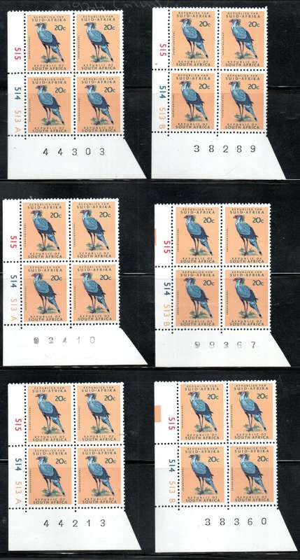 RSA 1972-4 DEF ISSUE (X12) 20c (A+B) CC335 + (X12) 20c (A+B) CC335a CHALKY PAPER CONTROLS. CV R5040.
