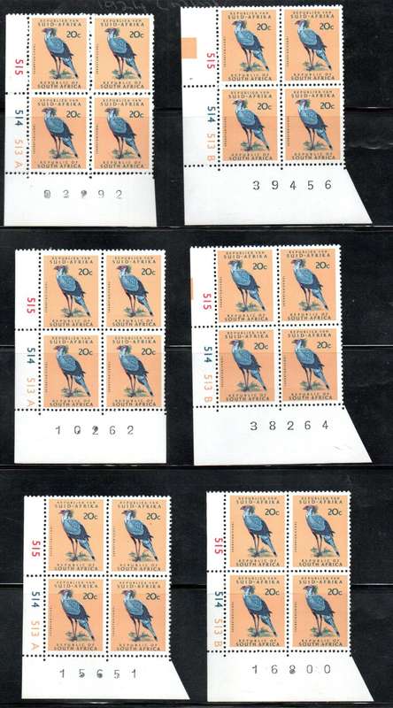 RSA 1972-4 DEF ISSUE (X12) 20c (A+B) CC335 + (X12) 20c (A+B) CC335a CHALKY PAPER CONTROLS. CV R5040.