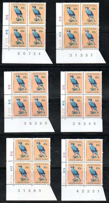 RSA 1972-4 DEF ISSUE (X12) 20c (A+B) CC335 + (X12) 20c (A+B) CC335a CHALKY PAPER CONTROLS. CV R5040.