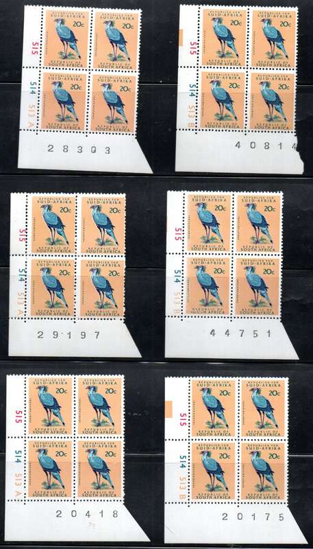 RSA 1972-4 DEF ISSUE (X12) 20c (A+B) CC335 + (X12) 20c (A+B) CC335a CHALKY PAPER CONTROLS. CV R5040.