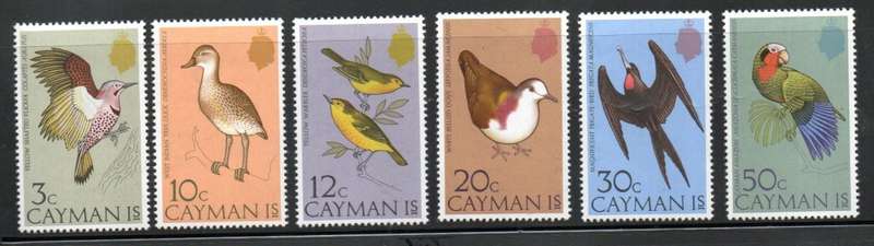 CAYMAN ISLANDS 1974 BIRDS (2ND SERIES) MM SET OF (X6). SG383/8. AS PER SCANS. CV GBP 12+. LOVELY.