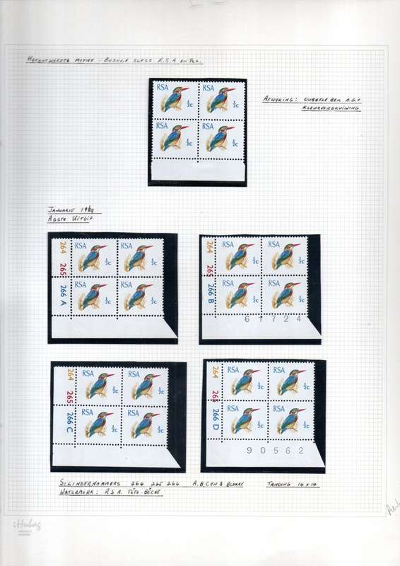 RSA 1/2c, 1c+1 1/2 1ST DEFS IN ALBUM. CONTROLS ETC. AS PER SCANS. ODD VARIETIES. PLS READ BELOW