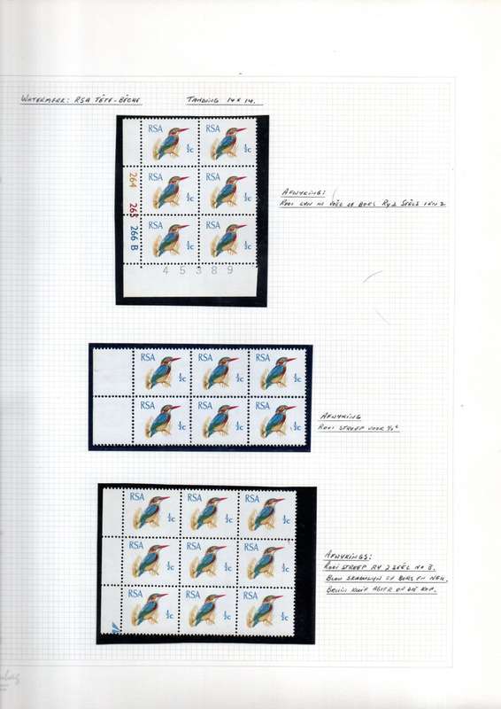 RSA 1/2c, 1c+1 1/2 1ST DEFS IN ALBUM. CONTROLS ETC. AS PER SCANS. ODD VARIETIES. PLS READ BELOW