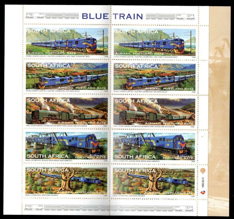 RSA 1998 THE BLUE TRAIN MINT BOOKLET (BOOKLET NO 40). TOTAL CV R500. NICE ITEM.