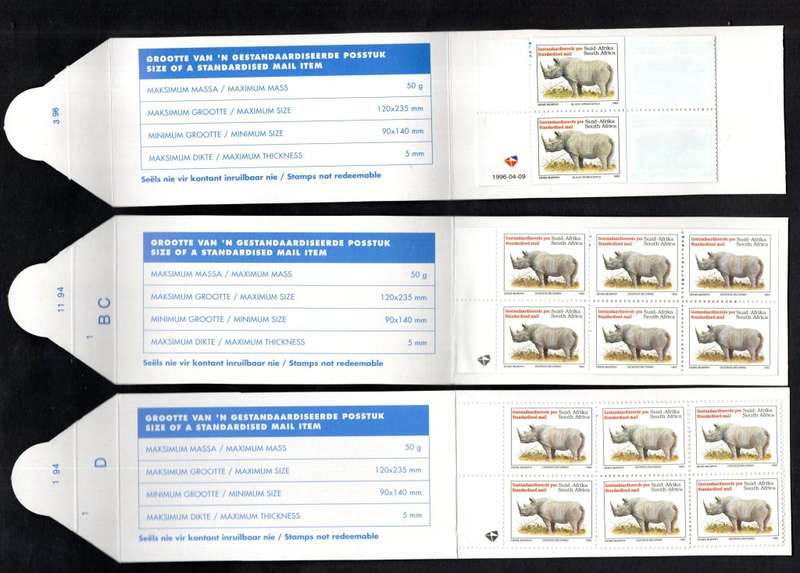 RSA SELECTION OF (X6) EASIPOST RHINO BOOKLETS. AS PER SCANS. GOOD VALUE.