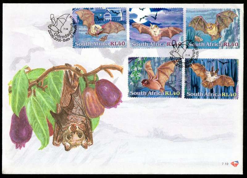 RSA 2001 BATS SHEETLET OF (X10) SELF-ADHESIVE + SET OF FDCs. CC1420. AS PER SCANS. NICE ITEMS.