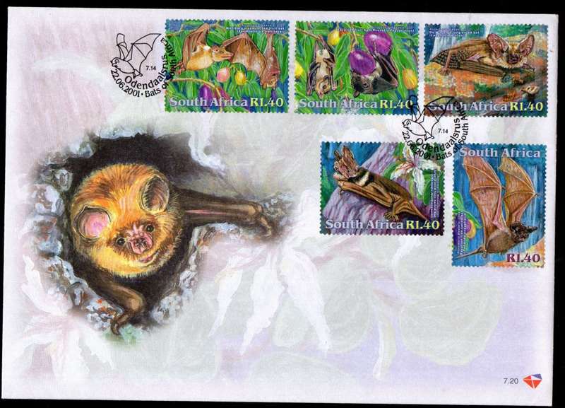 RSA 2001 BATS SHEETLET OF (X10) SELF-ADHESIVE + SET OF FDCs. CC1420. AS PER SCANS. NICE ITEMS.