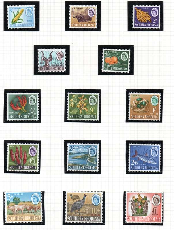 SOUTHERN RHODESIA 1964 QEII DEF ISSUE UMM SET OF (X14) SACC94-107. AS PER SCANS. CV R1381.