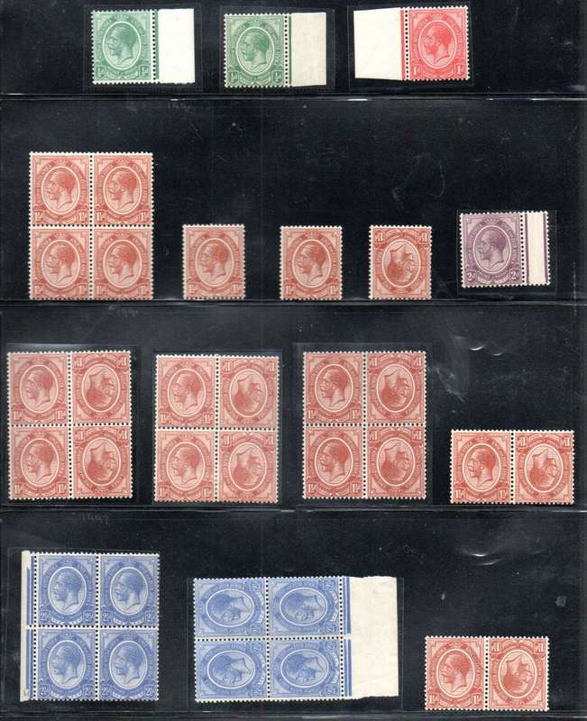 UNION 1913 CLEARANCE OF KING`S HEAD MINT SINGLES, BLKS ETC. AS PER SCANS.