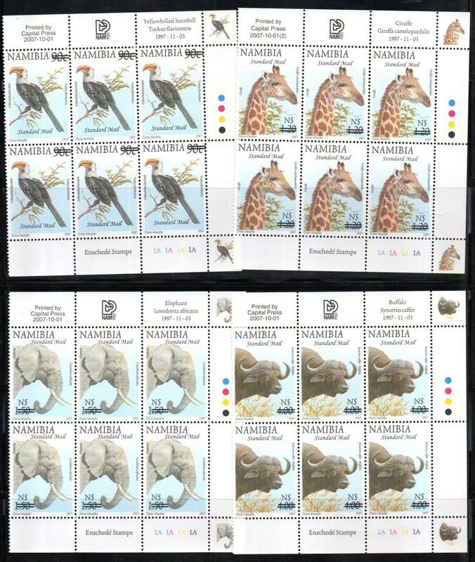NAMIBIA 2007 SURCH ON EXISTING DEF UMM SET OF (X9) CONTROLS OF (X6). CC578-86. CV R4200+. LOVELY SET