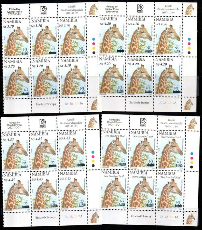 NAMIBIA 2007 SURCH ON EXISTING DEF UMM SET OF (X9) CONTROLS OF (X6). CC578-86. CV R4200+. LOVELY SET