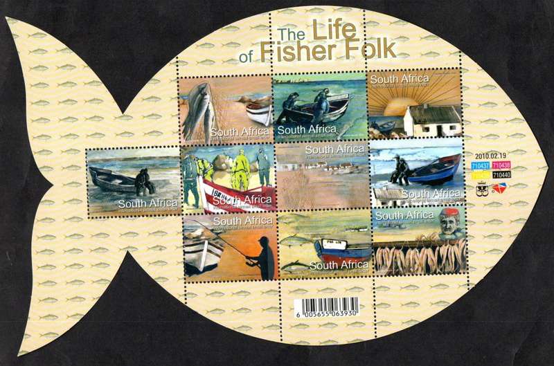 RSA 2010 LIFE OF FISHER FOLK UMM SHEETLET OF (X10). AS PER SCANS. CC2014. CV R500. LOVELY THEMATIC.