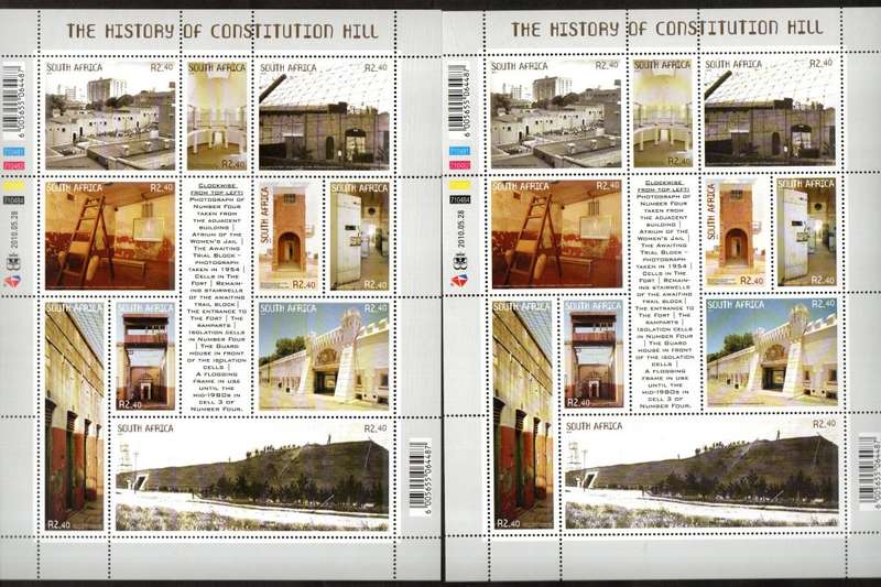 RSA 2010 CONSTITUTIONAL HILL (X2) UMM DUPLICATED SHEETS. AS PER SCANS. CC2047. TOTAL CV R440.