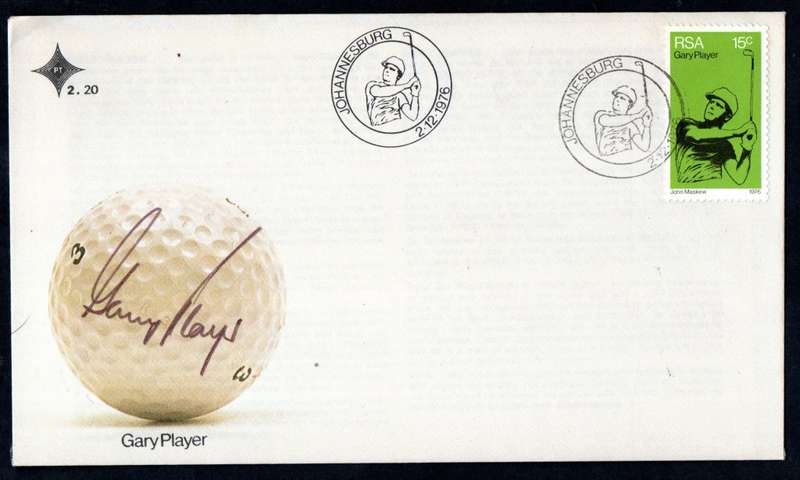 RSA 1976 GOLFER GARY PLAYER FIRST DAY COVER SIGNED BY `GARY PLAYER`. AS PER SCANS.