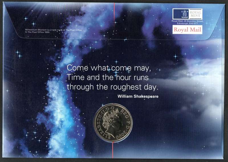GB 1999/2000 MILLENNIUM MOMENT NUMISTMATIC/COIN COVER IN SPECIAL FOLDER. AS PER SCANS. LOVELY ITEM.
