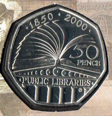 GB 2000 150 YEARS OF PUBLIC LIBRARIES PHILATELIC NUMISMATIC (COIN) COVER. FANTASTIC ITEM.