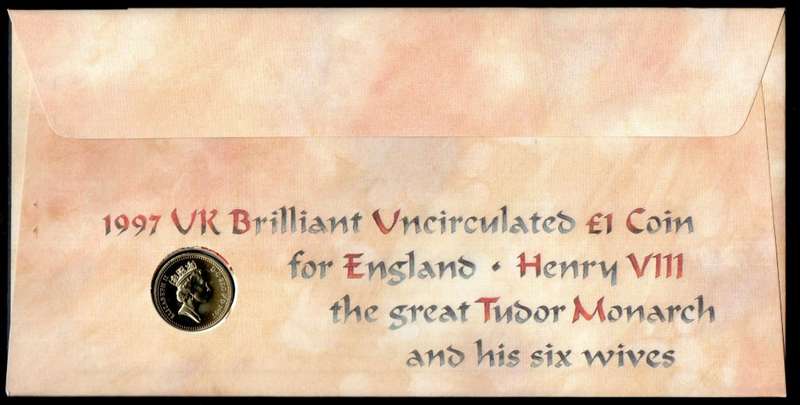 GB 1997 HENRY VIII AND HIS 6 WIVES 1 POUND NUMISMATIC/COIN COVER. AS PER SCANS. FANTASTIC ITEM.