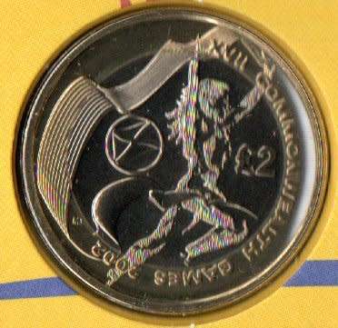 GB 2002 COMMONWEALTH GAMES PHILATELIC NUMISMATIC/COIN COVER. (X4) TWO POUND COINS. NICE ITEM.