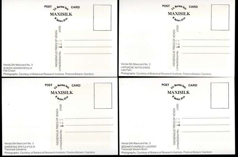 SOUTHERN AFRICA SELECTION OF MAXISILK CARDS IN SETS. AS PER SCANS. GREAT LOT.