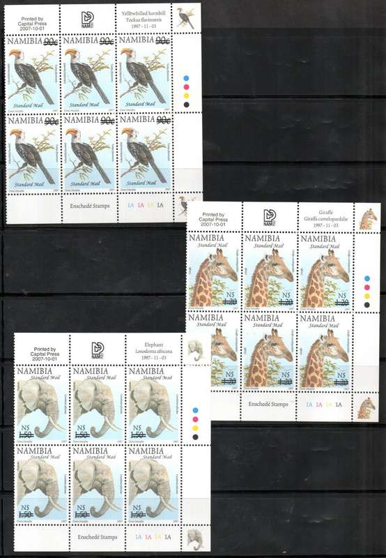 NAMIBIA 2007 SURCH ON EXISTING DEF UMM SET OF (X9) CONTROLS OF (X6). CC578-86. CV R4200+. LOVELY SET
