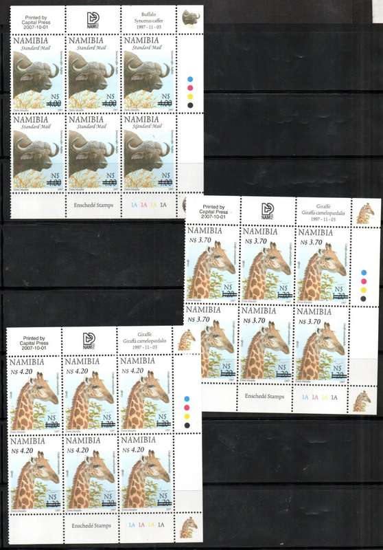 NAMIBIA 2007 SURCH ON EXISTING DEF UMM SET OF (X9) CONTROLS OF (X6). CC578-86. CV R4200+. LOVELY SET
