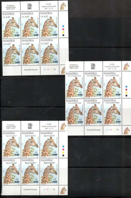 NAMIBIA 2007 SURCH ON EXISTING DEF UMM SET OF (X9) CONTROLS OF (X6). CC578-86. CV R4200+. LOVELY SET