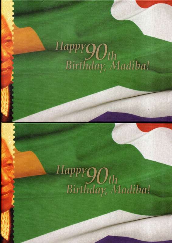 RSA 2008 HAPPY 90TH BIRTHDAY MADIBA (X4) SOUVENIR FOLDERS. AS PER SCANS. NICE LOT.