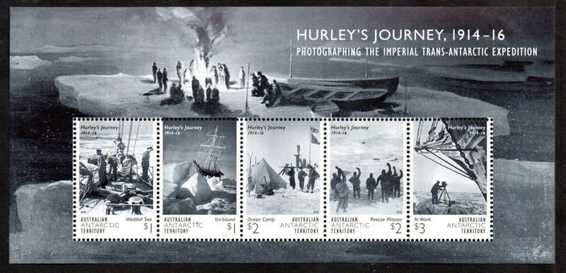 AUSTRALIAN ANTARCTIC TER 2016 100TH ANNI OF JOURNEY OF JAMES FRANCIS HURLEY UMM MSHEET. GOOD VALUE.